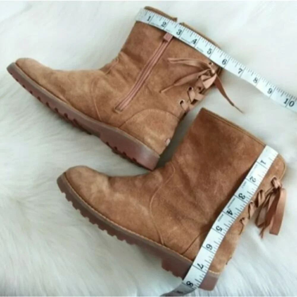 UGG Tan Suede Lace Back Short Boot 5